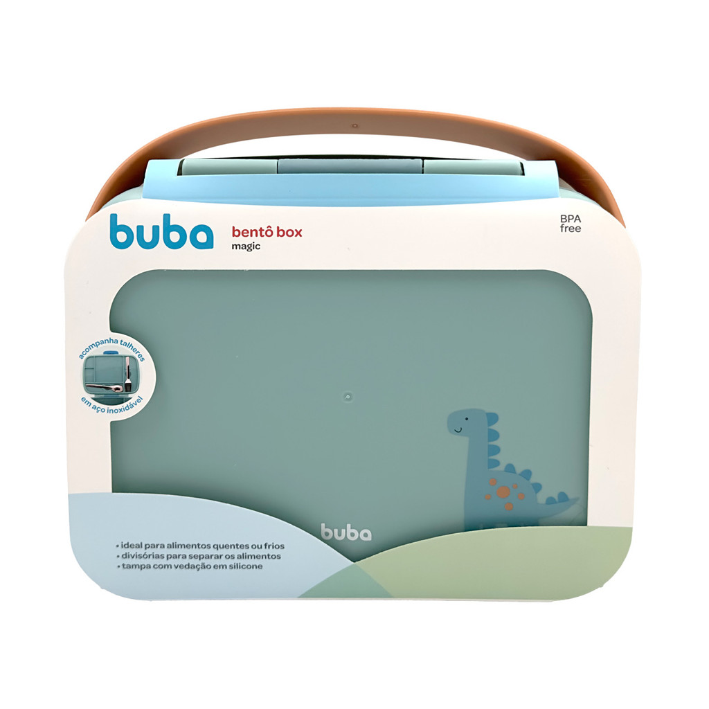 Lancheira Bentô Box Magic Buba com Divisórias Dino