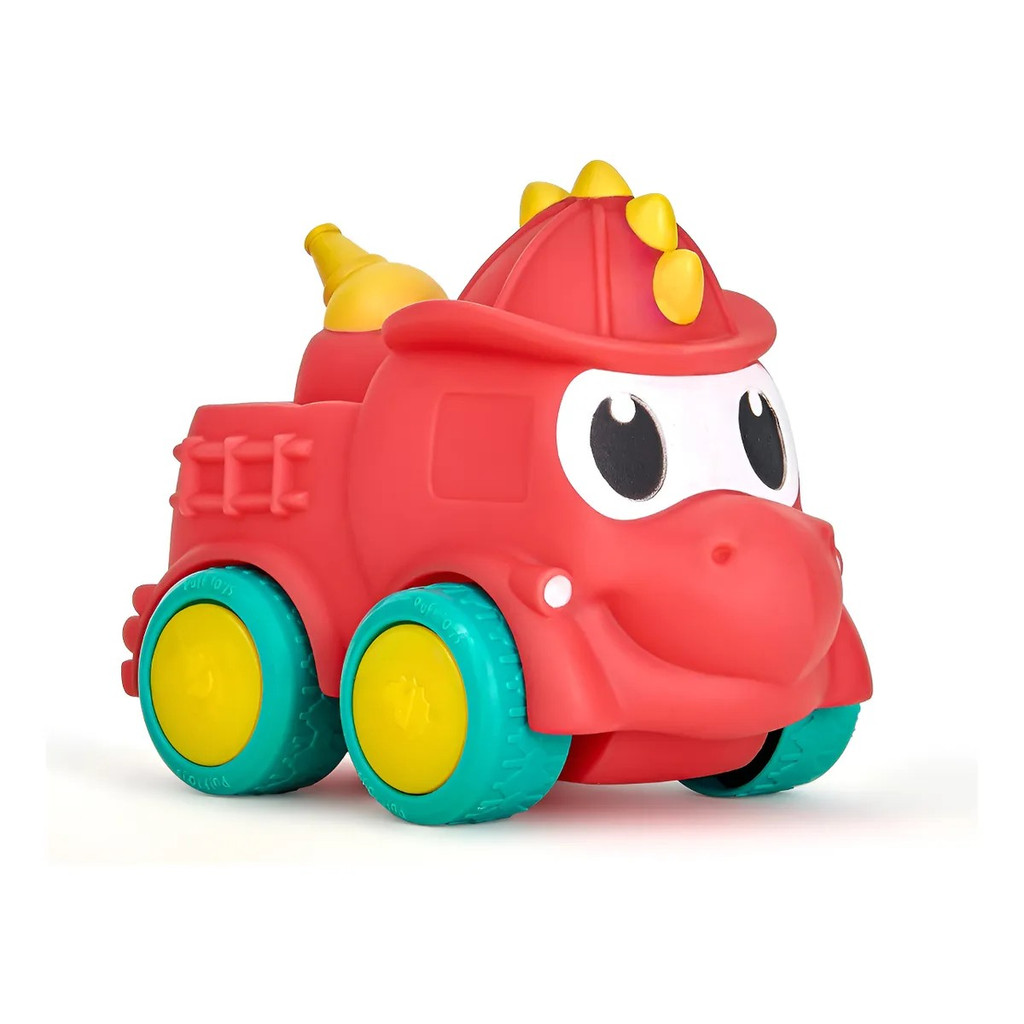 Carrinho Bombeiro Infantil Vinil Macio Dino Baby Soft Cars Mordedor Com Rodinhas Livres - Puff Toys