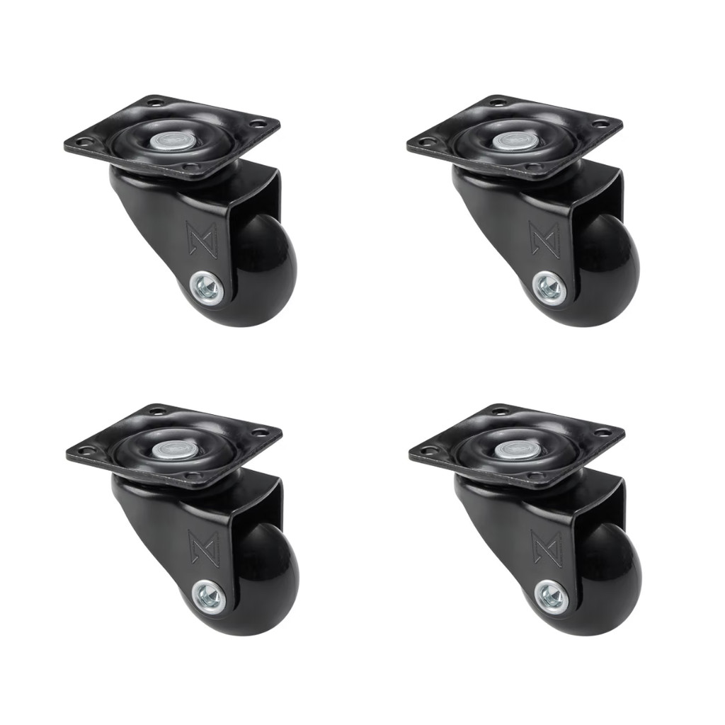 Kit 4 Rodinhas de Silicone Sem Freio Para Móveis Rodízio Giratório Gel 35mm - Rodizio Preto