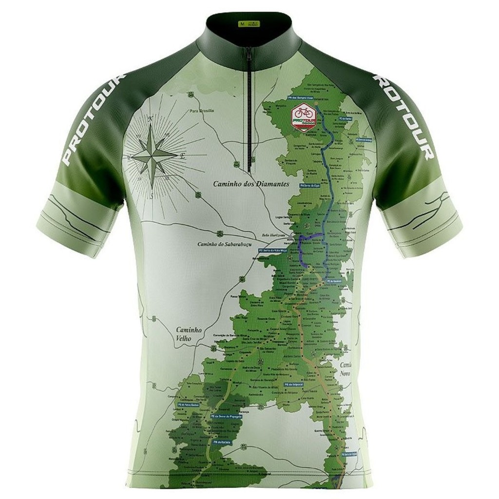 Camisa Ciclismo MTB Masculina Dry Fit Secagem Rápida com UV Estrada Real Verde