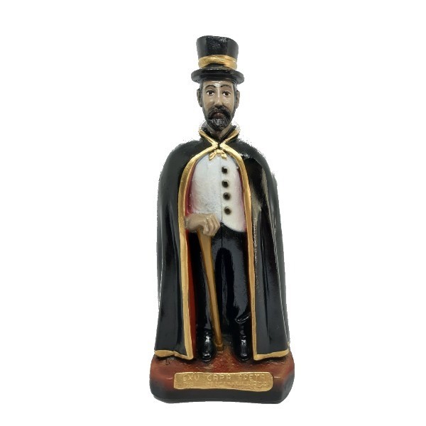 Estátua Exu Capa Preta Umbanda Candomblé Imagem Gesso 21cm Congá