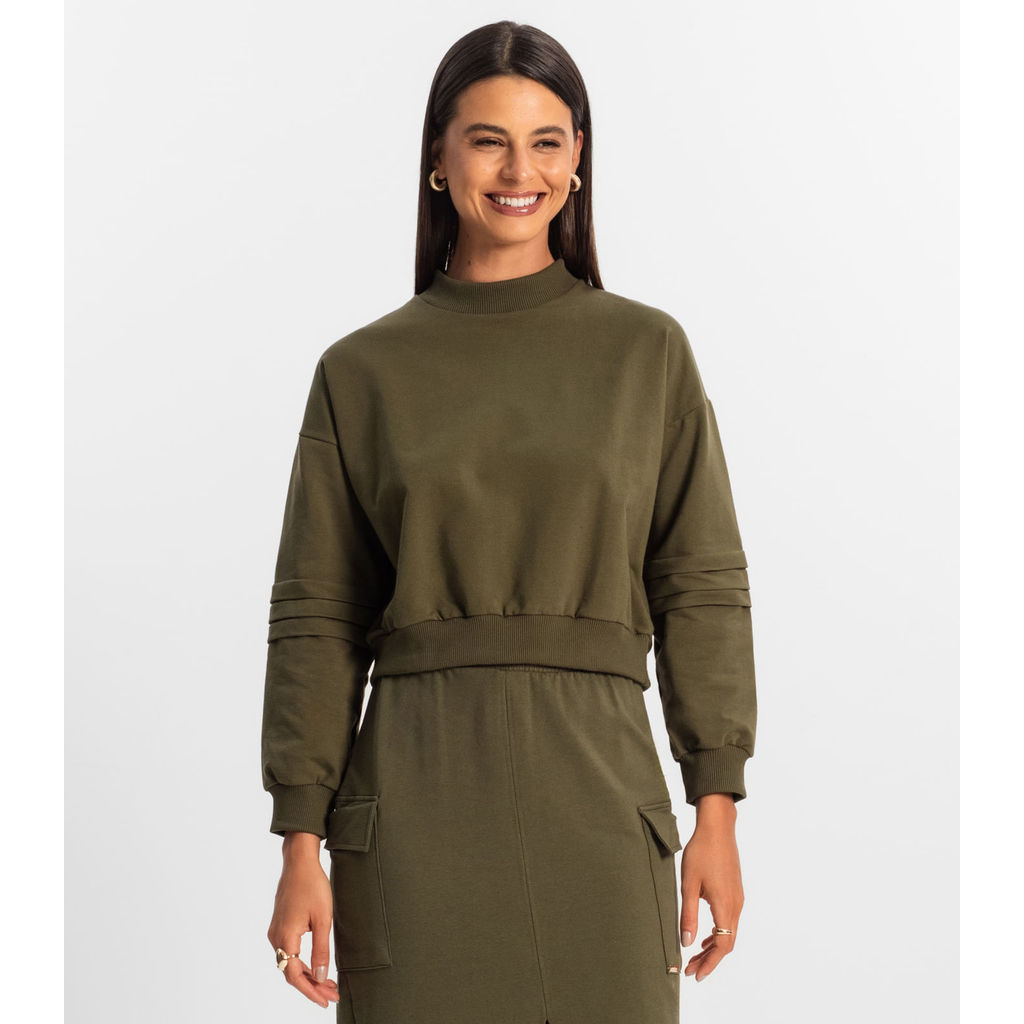 Moletom Feminino Rovitex Verde em Oferta na Shopee