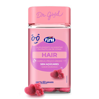 Dr Good Hair Fini Cabelo Pele e Unhas Sem Açúcar Sabor Morango 60 Unidades em Oferta na Shopee