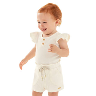 Conjunto Bebê Menina Ribana Com Babados Colorittá Bege em Oferta na Shopee