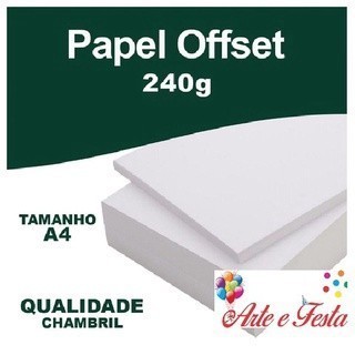 Papel Offset  Chambril 240g A4. (500 folhas) em Oferta na Shopee
