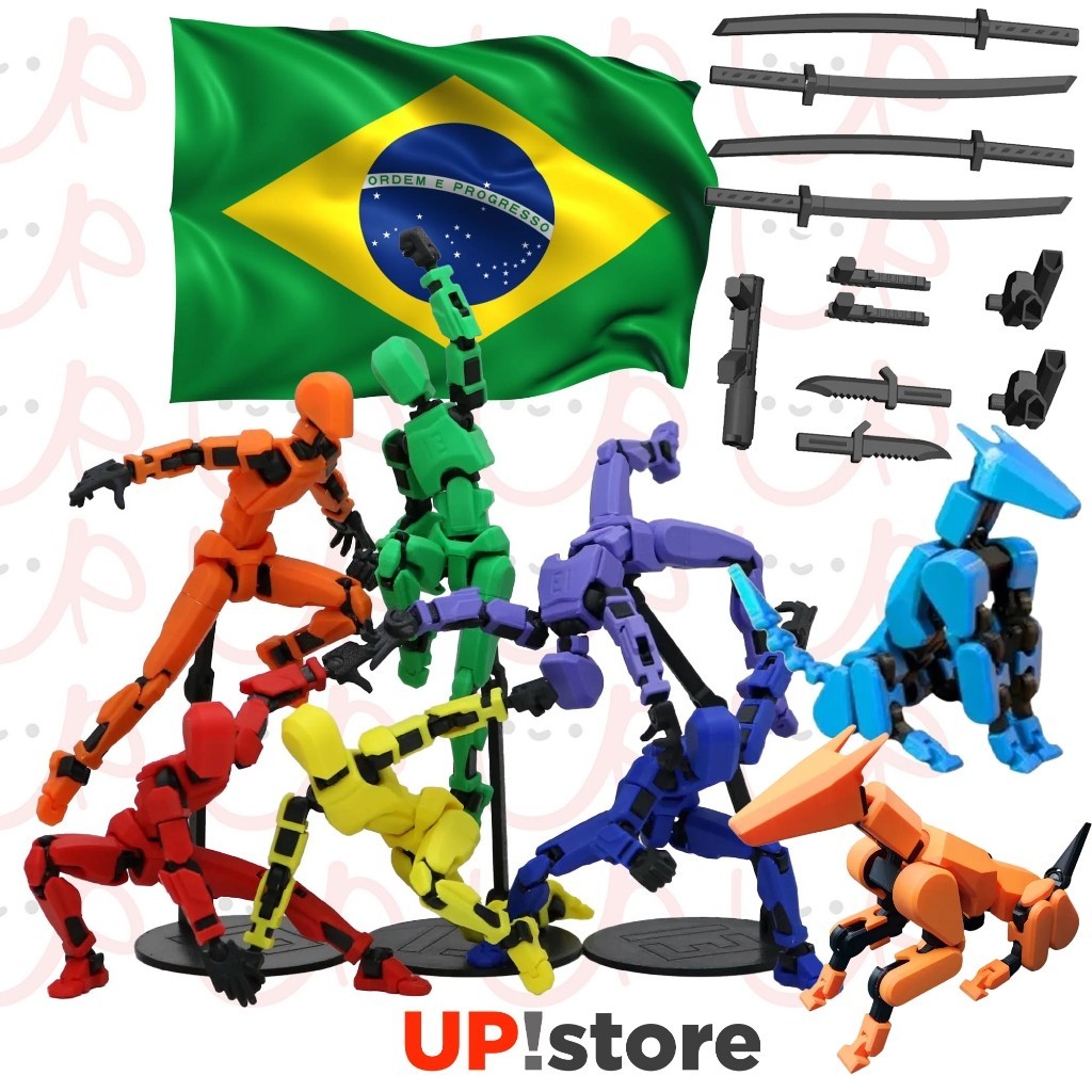 Boneco articulado figura de ação brinquedo impresso para montar dummy 13 plástico impressão 3D