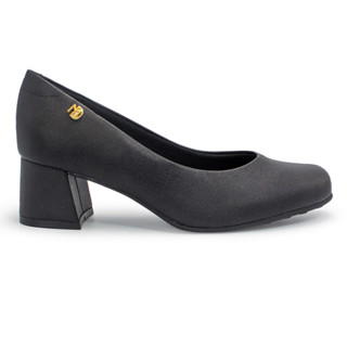 Scarpin Modare Feminino Salto Bloco Bico Quadro Preto 7373.100 em Oferta na Shopee