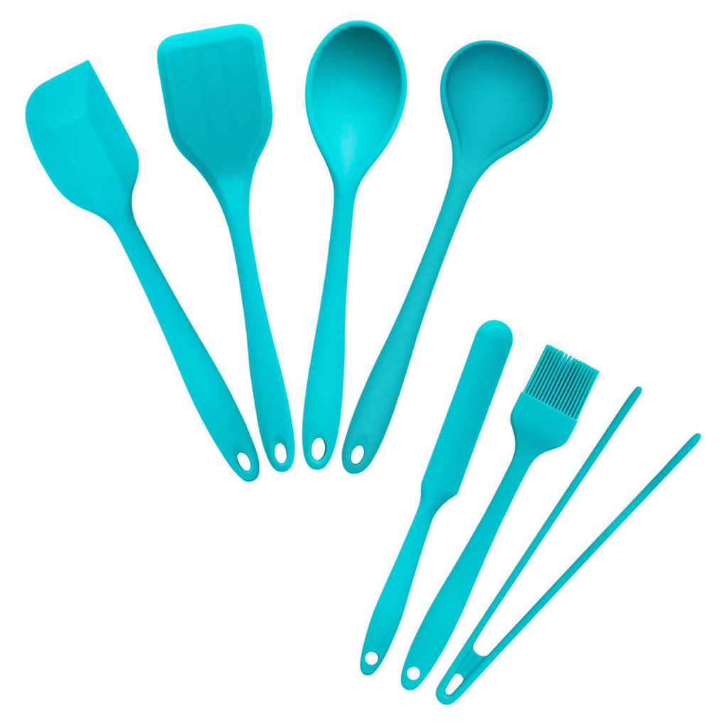 Kit de Utensílios de Silicone Verde Oikos – 7 Peças