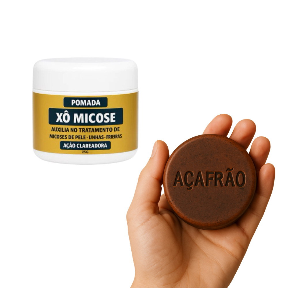 Pomada Antifúngica + Sabonete de Açafrão Micoses, Acne, Coceiras e Oleosidade em Oferta na Shopee