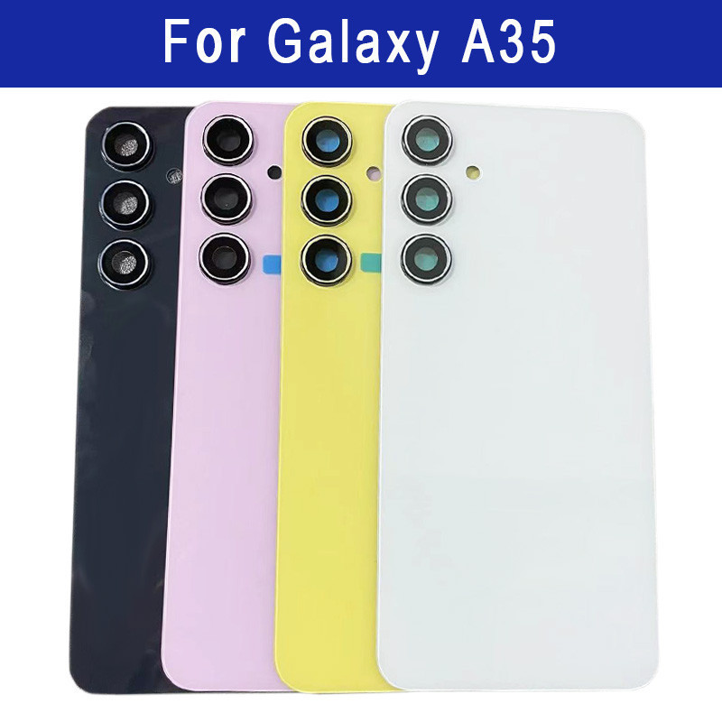 Para SAMSUNG Galaxy a35 a35 5G A356 Tampa Da Bateria Painel De Vidro Traseiro Porta Traseira Com Substituição Lente Câme