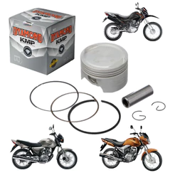 Kit Pistão Anéis Dyamond Honda Titan Bros 150 Std 025 050 075 100 Moto Motor