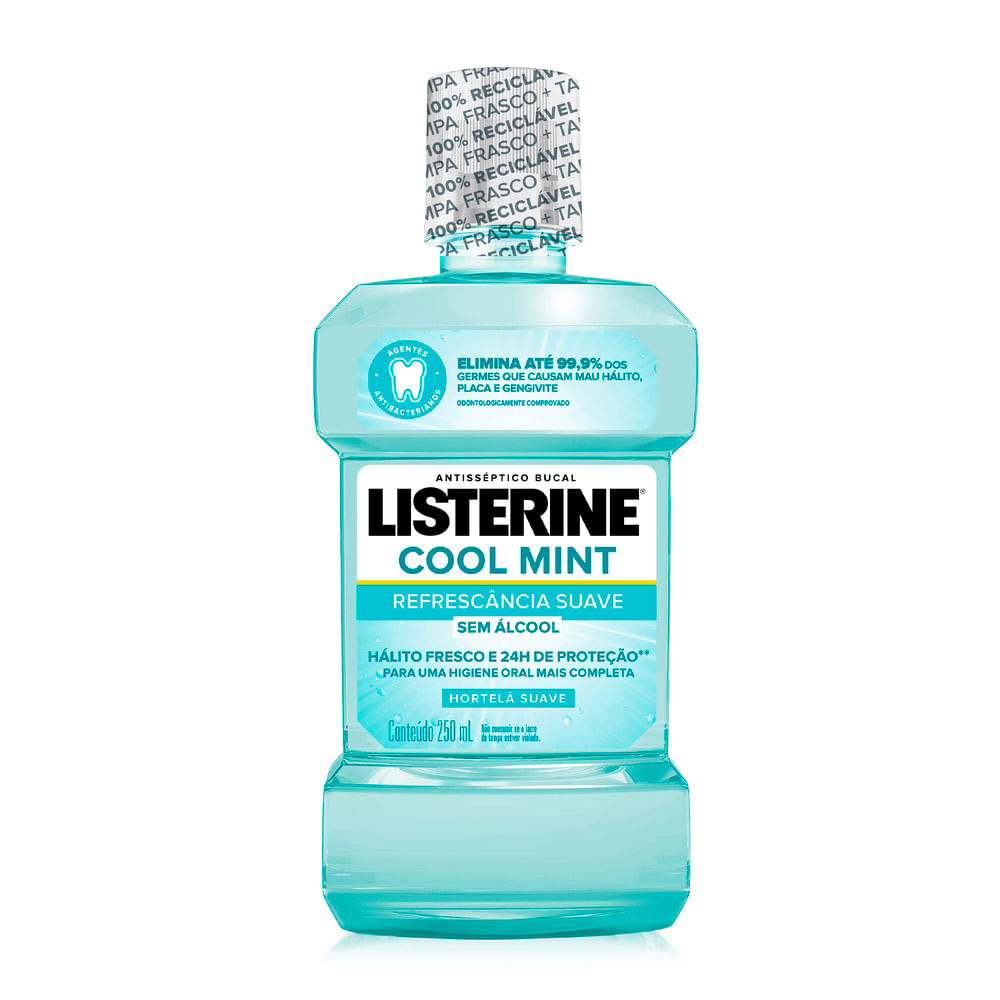 Enxaguante Bucal Listerine Cool Mint Zero Álcool Menta Suave 250ml em Oferta na Shopee