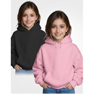 Kit 2 Blusas De Frio Moletom Infantil Canguru Menina Menino Flanelado Liso Com Capuz em Oferta na Shopee
