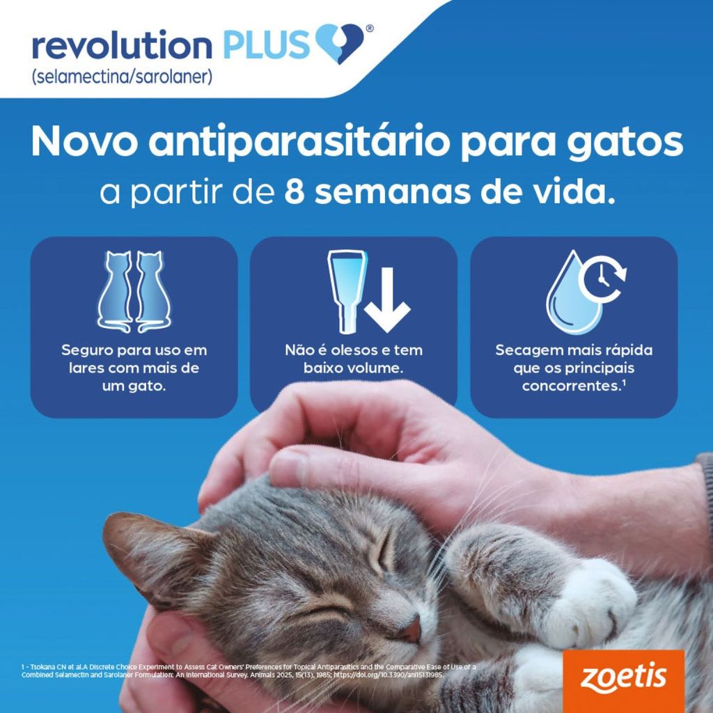 Antipulgas Revolution Plus Gatos de 5,1kg a 10kg C/ 1 Pipeta — imagem 2 de 2
