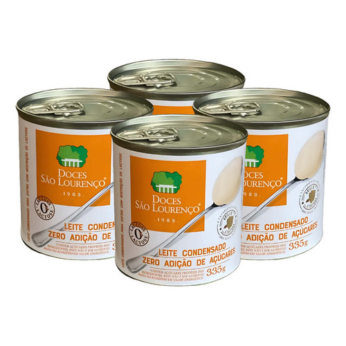 Kit 4 Unidades Leite Condensado Zero Zero São Lourenço 335g