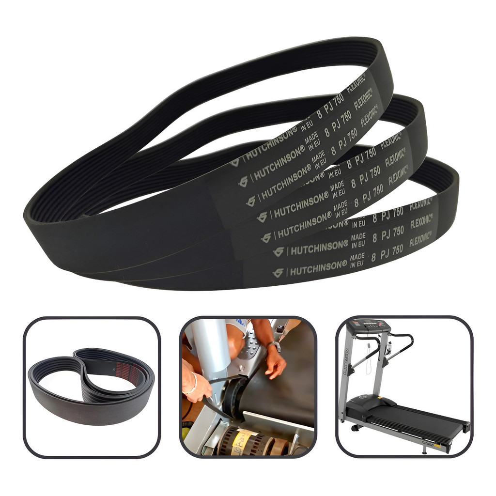 Kit Com 3 Correias Para Motor 8pj 750 Compatível Com a Esteira Movement Lx 150 Reforçada