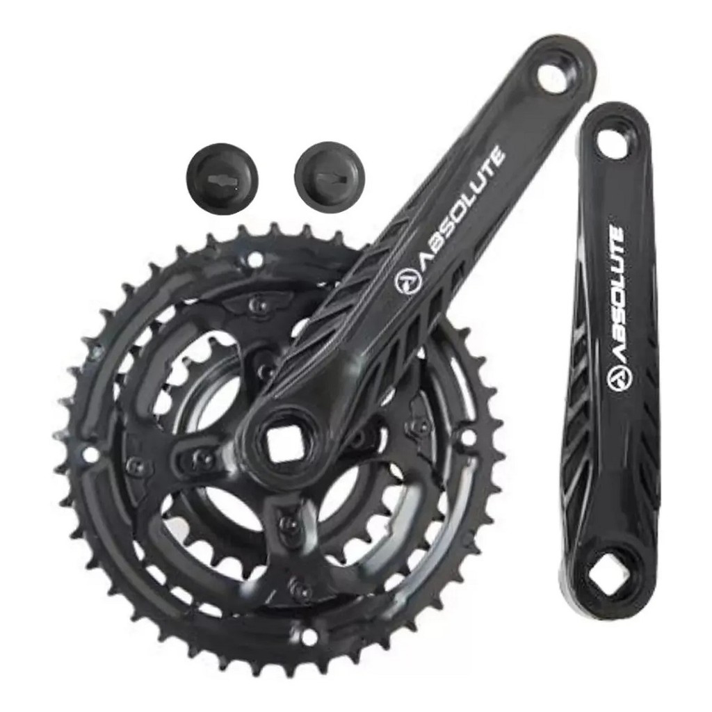 Pedivela em Aço Absolute 24/34/42D 170mm  Aro 26 e 29 Index Ponta Quadrada com Protetor Bicicleta