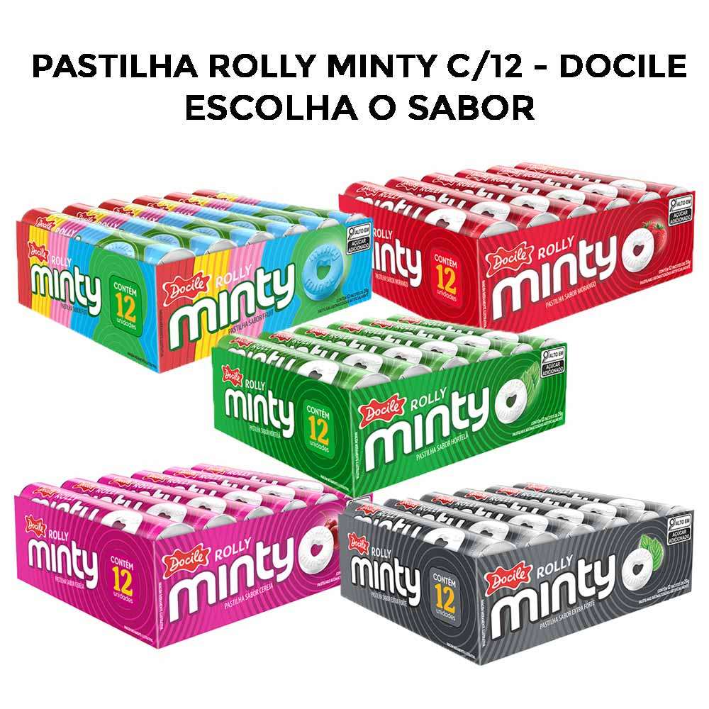 Pastilha Rolly Minty ESCOLHA O SABOR c/12 - Docile