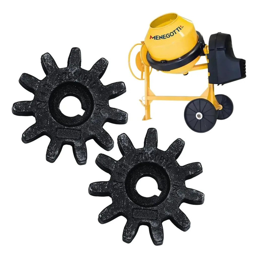 Kit 2 Pinhão Betoneira Menegotti Z11 Alta Resistência Para Betoneira 400L Reposição