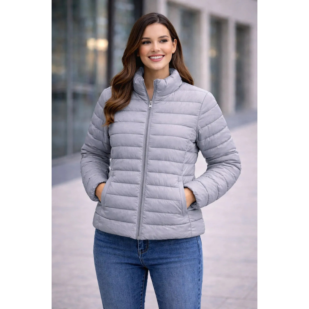 Jaqueta Bomber Feminina Peluciada Premium Estilo Puffer Poliéster 2307 em Oferta na Shopee