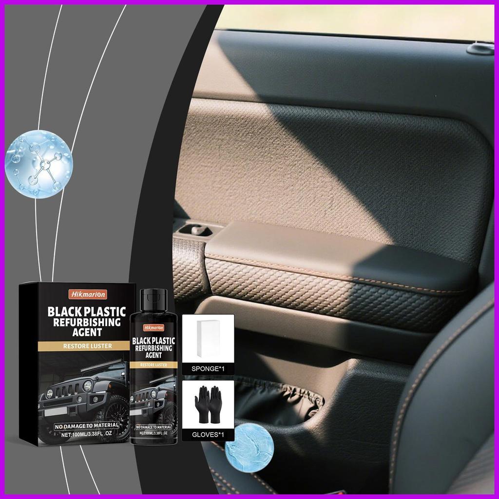 Restaurador De Guarnição Automotivo 100ml , Limpador De Detalhamento , Removedor De Oxidação Para Carros Com Luvas E Esp