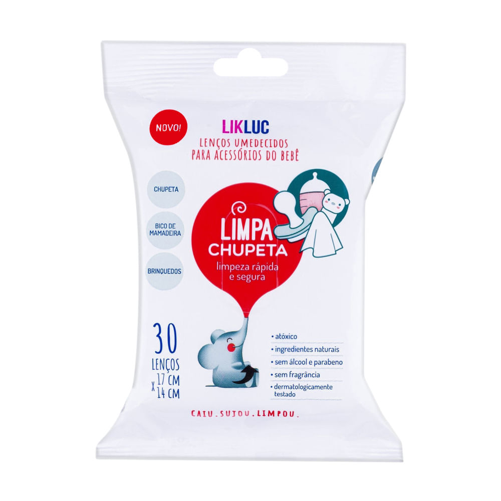 Lenços Umedecidos Higienizadores LikLuc Limpa Chupeta com 30 Unidades em Oferta na Shopee