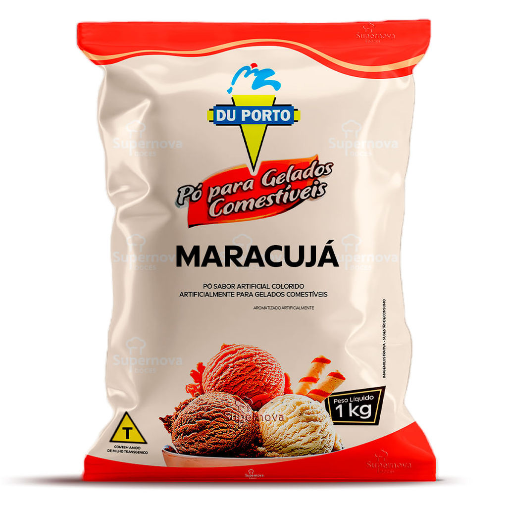 Pó para Gelados Comestíveis Sabor Maracujá 1Kg - Du Porto em Oferta na Shopee