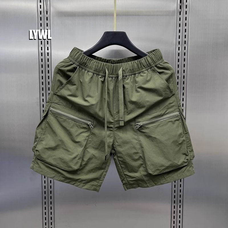 Shorts gerais com vários bolsos, zíper duplo, preto, branco, roxo, café, verde militar, calças de cinco pontos, masculin