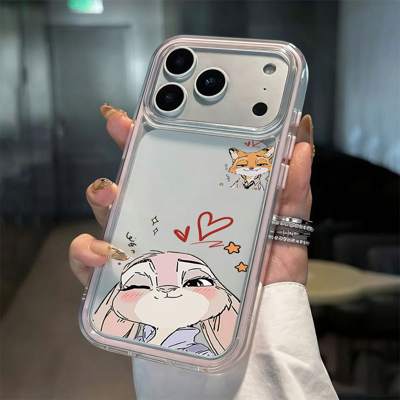 Capa Dura 2 Em 1 Para IPhone 17 Pro Max 17Air 16 15 13 11 14 12 11 Xs XR Doces Cor Sólida Tipo Raposa De Telefone em Oferta na Shopee