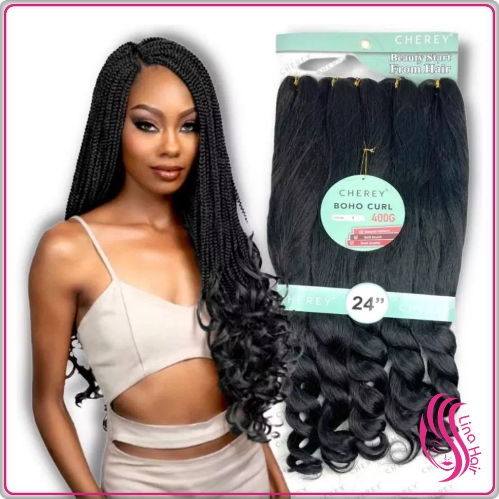 Jumbo Boho Curl 400g | Tranças com Cachos Gypsy | Fibra Premium Sem Frizz | Cherey