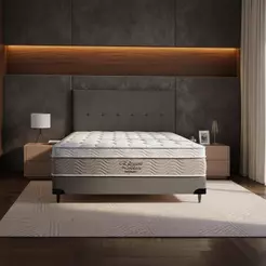 Cama Box e Cabeceira Elegant Nano Casal (138x188)- Ortobom