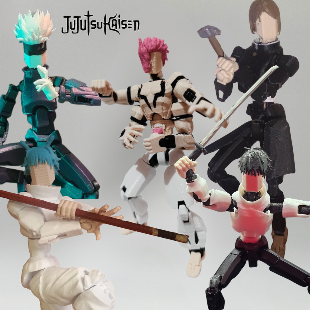 Dummy 13  Jujutsu Kaisen Articulado - Animes Geek para criança brincar colecionar - montado