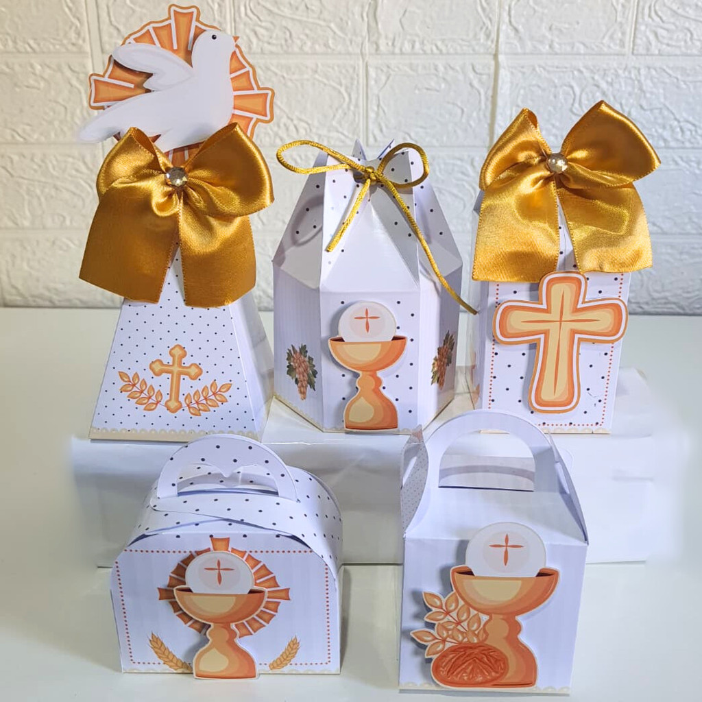 Kit Festa Personalizados PRIMEIRA EUCARISTIA caixinhas para lembrancinha aniversário