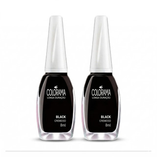 Kit 2 Esmaltes Colorama Cremoso Black em Oferta na Shopee