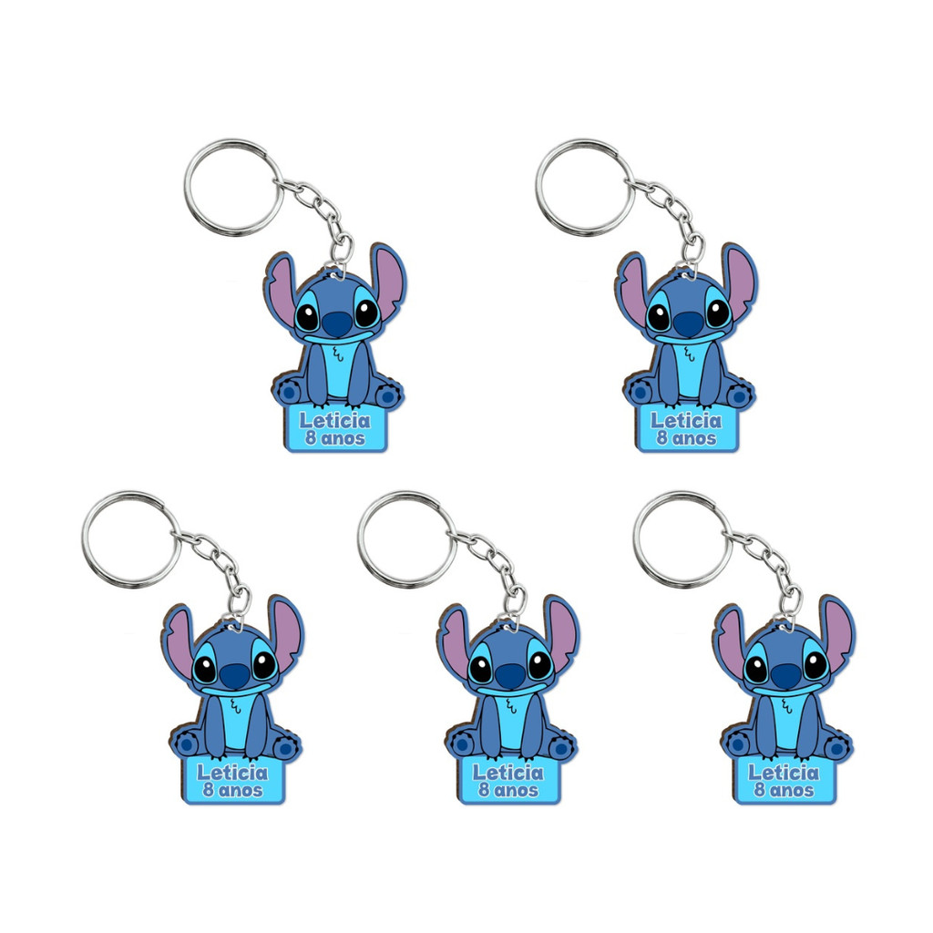 Chaveiros Stitch com Nome Personalizado 3D – Presente Infantil e Lembrancinha de Aniversário