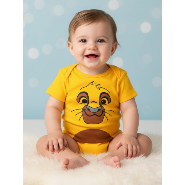 Body Infantil de Bebe Temático Simba Rei Leão Mêsversário Fantasia Promoção