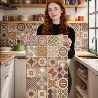 12 Metros Papel de Parede Cozinha Lavavel Azulejos Adesivo Impermeável Autocolante