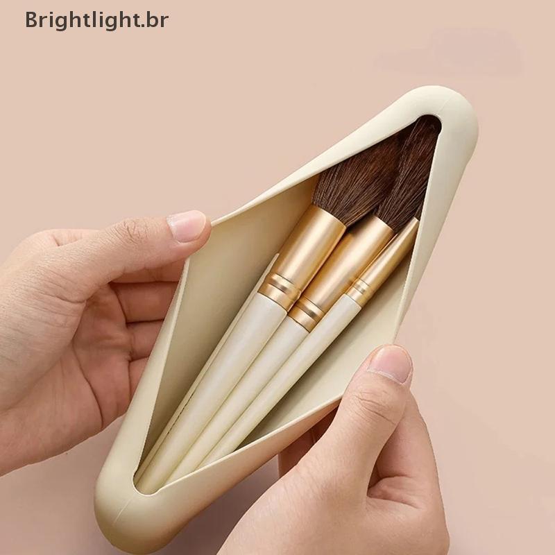 [brightlight.br] Porta Pincéis De Maquiagem Para Viagem Bolsa De Cosméticos De Silicone Estojo De Esponja Ferramentas Po