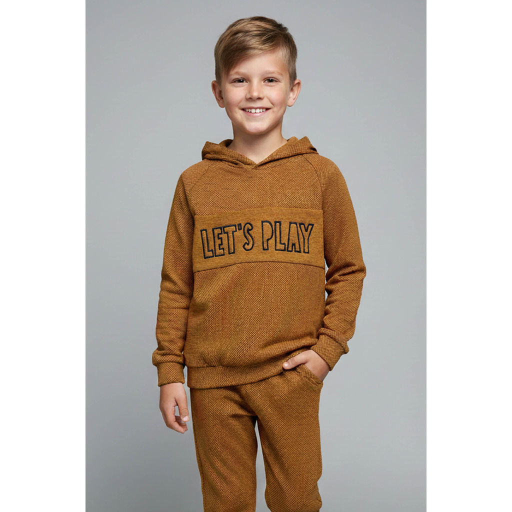 Blusão Infantil Menino Texturizado Com Capuz Elian Marrom