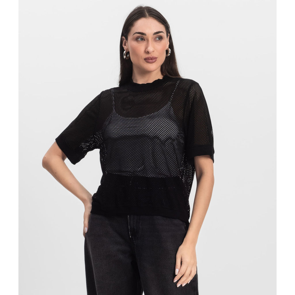 Blusa Feminina Malha Screen Infinita Cor Preto em Oferta na Shopee