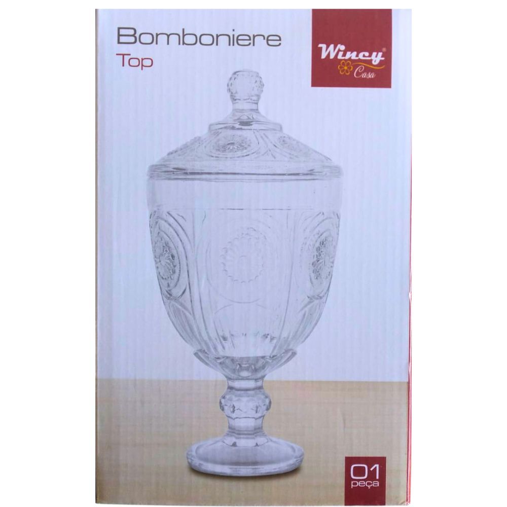 Bomboniere Top De Vidro 1 Peça - Wincy Altura: 29,5cm - 1 litro