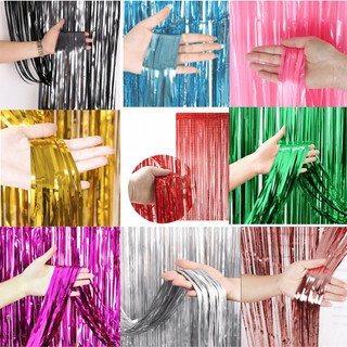 Cortina Metalizada Brilhante 2x1m com Fitilhos – Transforme sua Festa com um Painel Incrível Decoraçao Aniversario