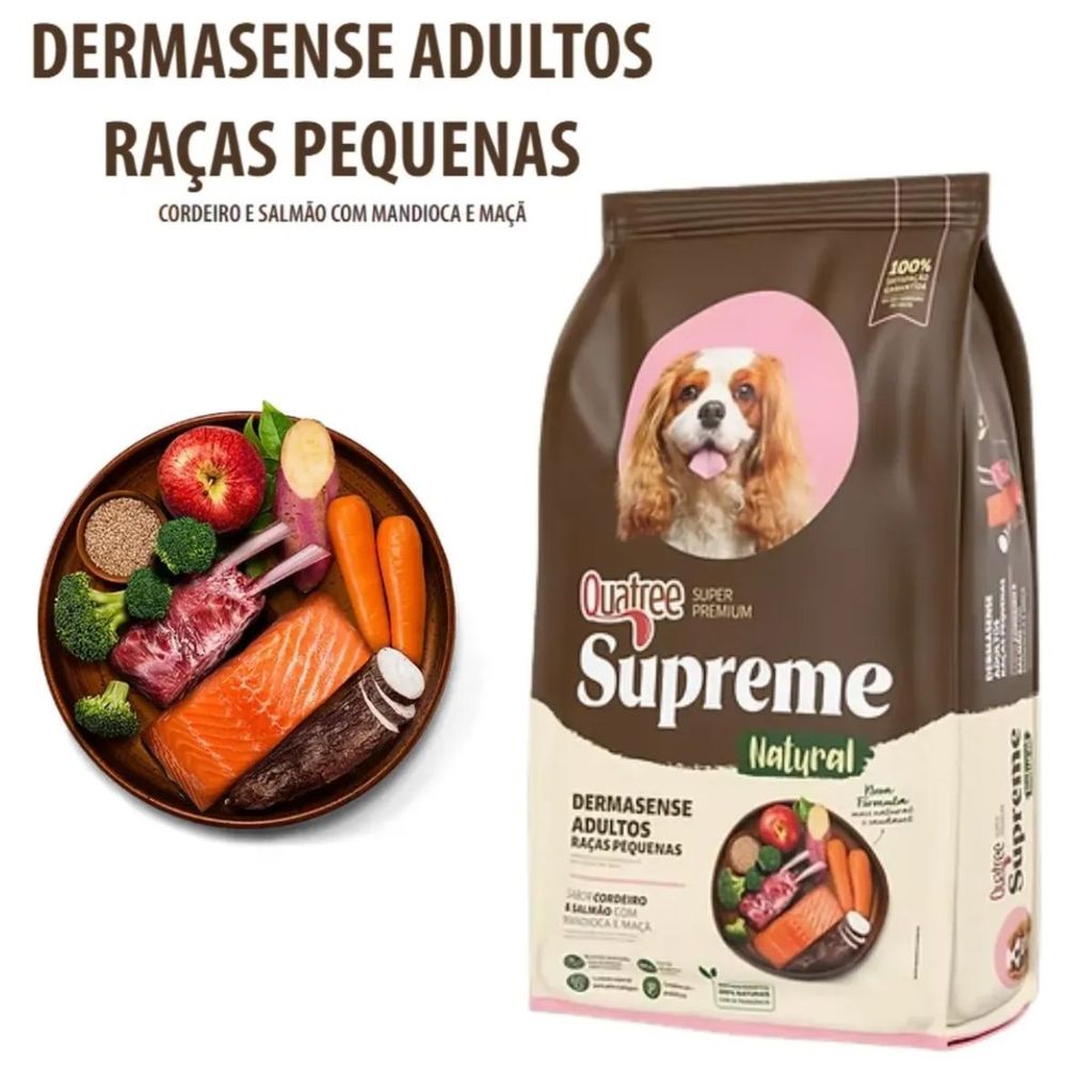 Raçao Quatree Supreme Dermasense Cão Adulto Raças Peq 10kg · foto 2