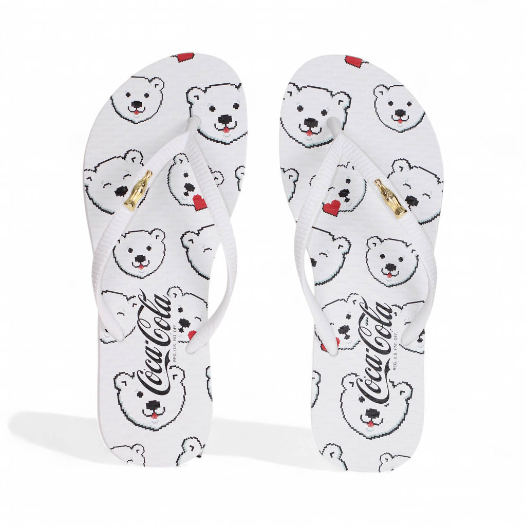 Chinelo Coca Cola Cool Bear Branco - Feminino