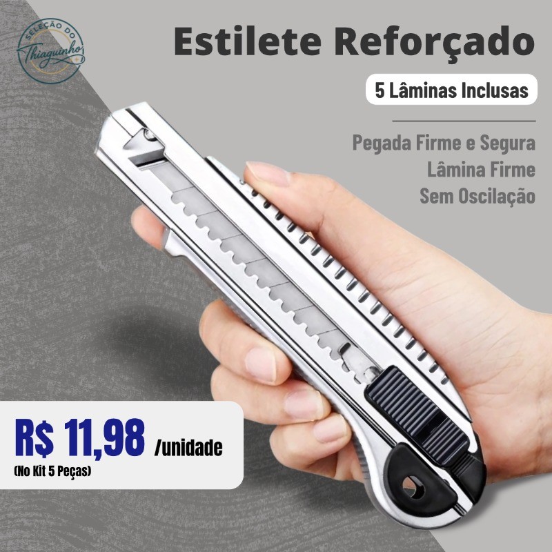 Estilete Profissional 18mm Industrial Reforçado Cortador Papelão Logística Estoque em Oferta na Shopee