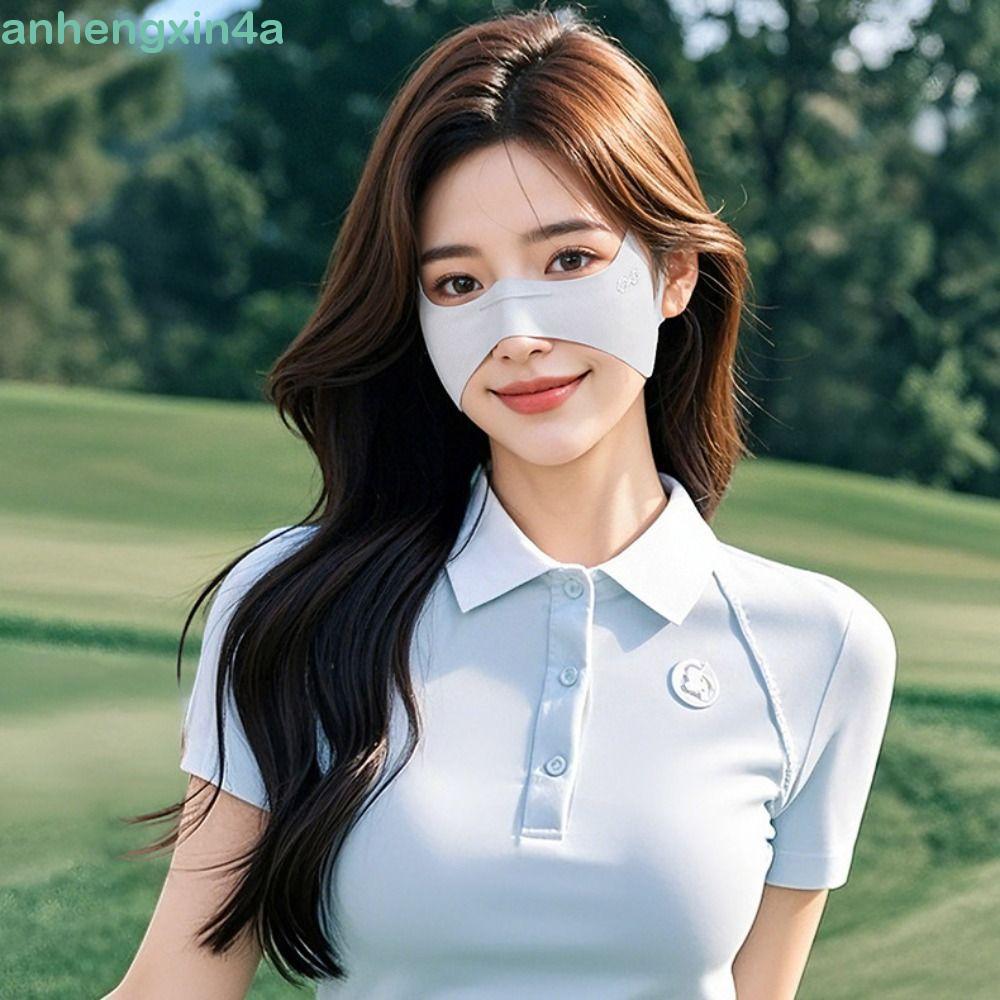 Máscara De Seda Gelada ANHENGXIN , Protetor Solar Fino Facial Elástica De Golfe Com Proteção UV
