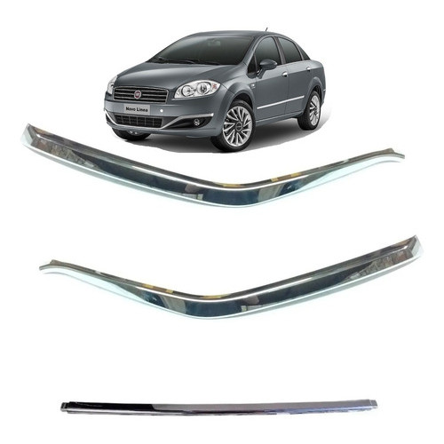 Kit Friso Cromado Do Parachoque Linea Original Fiat