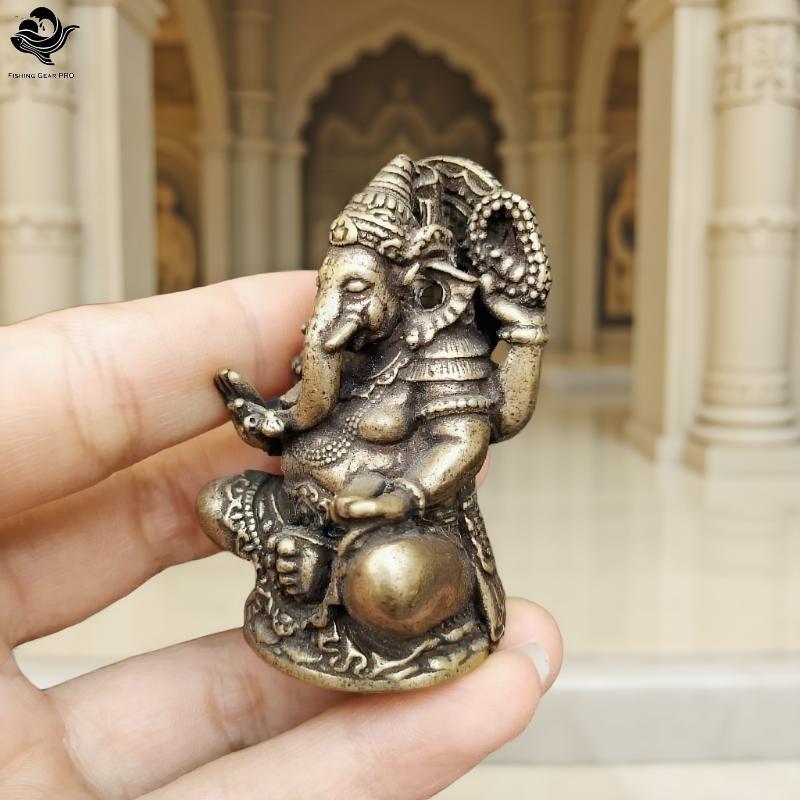 PFG 1/3 Pçs Ásia Índia Tailândia Elefante Deus Figura Escultura Mini Vintage Latão Ganesha Estátua Mesa De Escritório Em