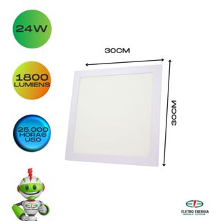 Plafon luminaria embutir LED 24W Quadrado Energyled  Branco Neutro 4000K  Branco Frio 6500K Iluminação Moderna Econômica em Oferta na Shopee