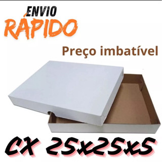 10 Caixa Quadrada 25x25x5 - (Branca) em Oferta na Shopee
